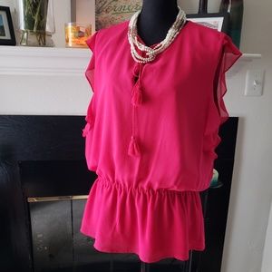 Cynthia Rowley Pink Sleeveless Blouse